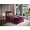 Luxusní čalouněná postel boxspring GLORIEN 90x200 cm v purpurové barvě