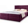 Stylová boxspring postel GLORIEN 140x200 cm purpurová – pohodlí a elegance