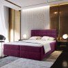 Luxusní čalouněná postel boxspring GLORIEN 160x200 cm v purpurové barvě
