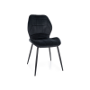Elegantní jídelní židle JAKE VELVET černá s prošívaným sametem