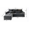 78800 3 tmave seda oboustranna pohovka zenova rozkladaci rohova sedaci souprava 220x140 cm idealni do elegantniho interieru