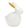 Keramický zajíček GILDED BUNNY 14 cm bílý se zlatým detailem