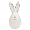 Keramický zajíček AURIC BUNNY 14 cm bílý se zlatými detaily