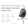 Závěsné křeslo MOLINE s černým stojanem, béžové pro pohodlný odpočinek