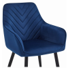 Designové jídelní křeslo NANA VELVET modré s prošitým opěradlem