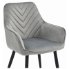 Designové jídelní křeslo NANA VELVET světle šedé s prošíváním