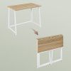 Set do pracovny ZARIMO stůl 80x40 cm bílý + křeslo AVOLA VELVET světle modré