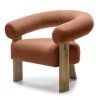 Designové křeslo KOKEI hnědé – sytý odstín a dubové nohy