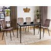 Elegantní černý stůl RAMOD 100 x 60 cm – stabilní konstrukce, stylový mramorový vzhled