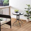 Malý zahradní stůl ISLAND 60 cm kulatý s černou konstrukcí