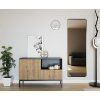 Komoda LANZZI 120x40 cm černá/dub s kombinovaným úložným prostorem