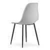 Set 2 světle šedých designových židlí OSAKA s černou podnoží do kuchyně i obýváku
