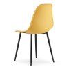Set 2 hořčicových designových židlí OSAKA s černou podnoží do kuchyně i obýváku