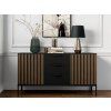 Designová komoda MEORATI 150x40 cm v černé a dub artisan kombinaci