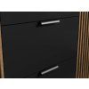 Minimalistická komoda MEORATI černá/dub artisan 150 cm se skrytým úložným prostorem