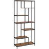 Designová knihovna TAYLOR 180x80 cm rustikálně hnědá s kovovým rámem