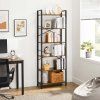 TAYLOR knihovna 186x66 cm – industriální styl, 6 polic, rustikální dřevo