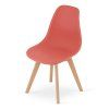 Designová korálová židle KITO s masivními bukovými nohami