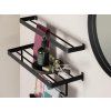Stylový koupelnový věšák HANDY 60x22 cm černý s policí