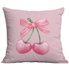 Růžový povlak na polštář CHERRIES 45x45 cm s třešněmi