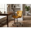 Designové kancelářské křeslo AVOLA VELVET v hořčicové barvě na kolečkách