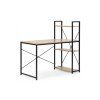 Psací stůl s regálem LOFTY 120x60 cm, černý / dekor dub v moderním loft stylu
