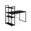 Psací stůl s regálem LOFTY 120x60 cm, černý minimalistický design