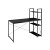 Psací stůl s regálem LOFTY 120x60 cm, černý v industriálním stylu