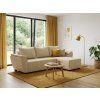 Minimalistická sedací souprava do L LIVARO 251x140 cm krémová s rozkládací funkcí
