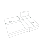 Praktická rozkládací sedací souprava do L VALERIO SLIM 200x140 cm + 2 polštářky ZDARMA