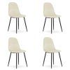 Stylová béžová sametová židle ASTI do jídelny s černou kovovou podnoží