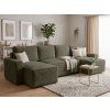 93408 4 rozkladaci sedaci souprava do u smart boucle 303x143 cm tmave zelena