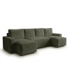 93408 1 rozkladaci sedaci souprava do u smart boucle tmave zelena 303x143 cm moderni rohova sedacka do obyvaciho pokoje