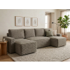 Rozkládací sedací souprava do U SMART BOUCLE 303x143 cm šedohnědá moderní design
