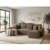 Designová sedací souprava do U SMART BOUCLE 303x143 cm tmavě béžová boucle potah
