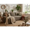 Rozkládací sedací souprava do U SMART BOUCLE 303x143 cm tmavě béžová moderní design