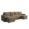 Prostorná sedací souprava do U SMART BOUCLE 303x143 cm tmavě béžová do obýváku