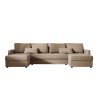 Stylová sedací souprava VENORIA 285x146 cm béžová do U + 2 polštářky zdarma