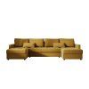 Stylová sedací souprava VENORIA 285x146 cm hořčicová do U + 2 polštářky zdarma