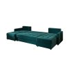 Elegantní sedací souprava VENORIA 285x146 cm petrolejová do U rozkládací