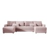 Stylová sedací souprava VENORIA 285x146 cm pudrově růžová do U + 2 polštářky zdarma