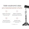 Závěsné křeslo KOKON bez stojanu bílé s dekorativním zeleno-bílým polštářem