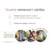 Bílé závěsné křeslo KOKON se stojanem s bílo-šedým polštářem v moderním provedení