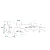 Designová sedací souprava SILVIANO 300x140 cm tmavě zelená do U rozkládací
