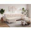 Rozkládací sedací souprava do U SILVIANO 300x140 cm krémová + 2 polštářky zdarma