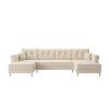 Stylová sedací souprava SILVIANO 300x140 cm krémová do U + 2 polštářky zdarma