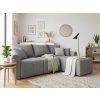 Kompaktní sedací souprava do L SEVIO 246x145 cm šedá s polštářky zdarma