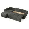 Designová sedací souprava do L SEVIO 246x145 cm tmavě šedá rozkládací