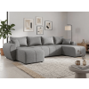 Rozkládací oboustranná sedací souprava do U SEVIO 311x145 cm šedá + 2 polštářky zdarma