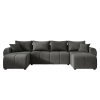 Stylová sedací souprava SEVIO 311x145 cm tmavě šedá do U + 2 polštářky zdarma